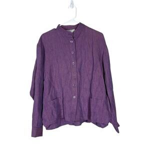 Cleo Dublin Ireland 100% Irish Linen Top Size XL